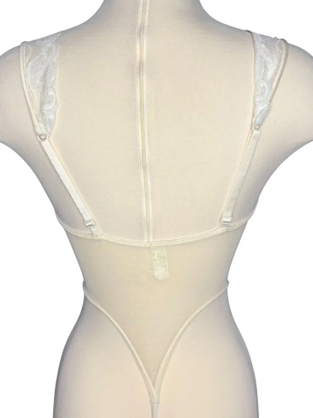 Vintage Victoria's Secret Lace Sheer White Teddy Bodysuit Thong Lingerie S/P - Picture 9 of 9